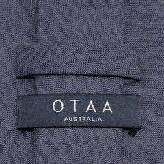 Navy Blue Slub Linen Skinny Tie OTAA Australia