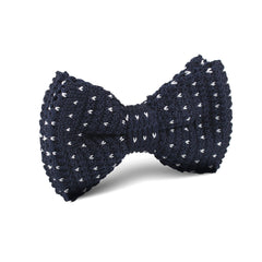 Navy Blue Stark Knitted Bow Tie