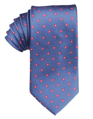 Navy Blue Tie with Red Pattern