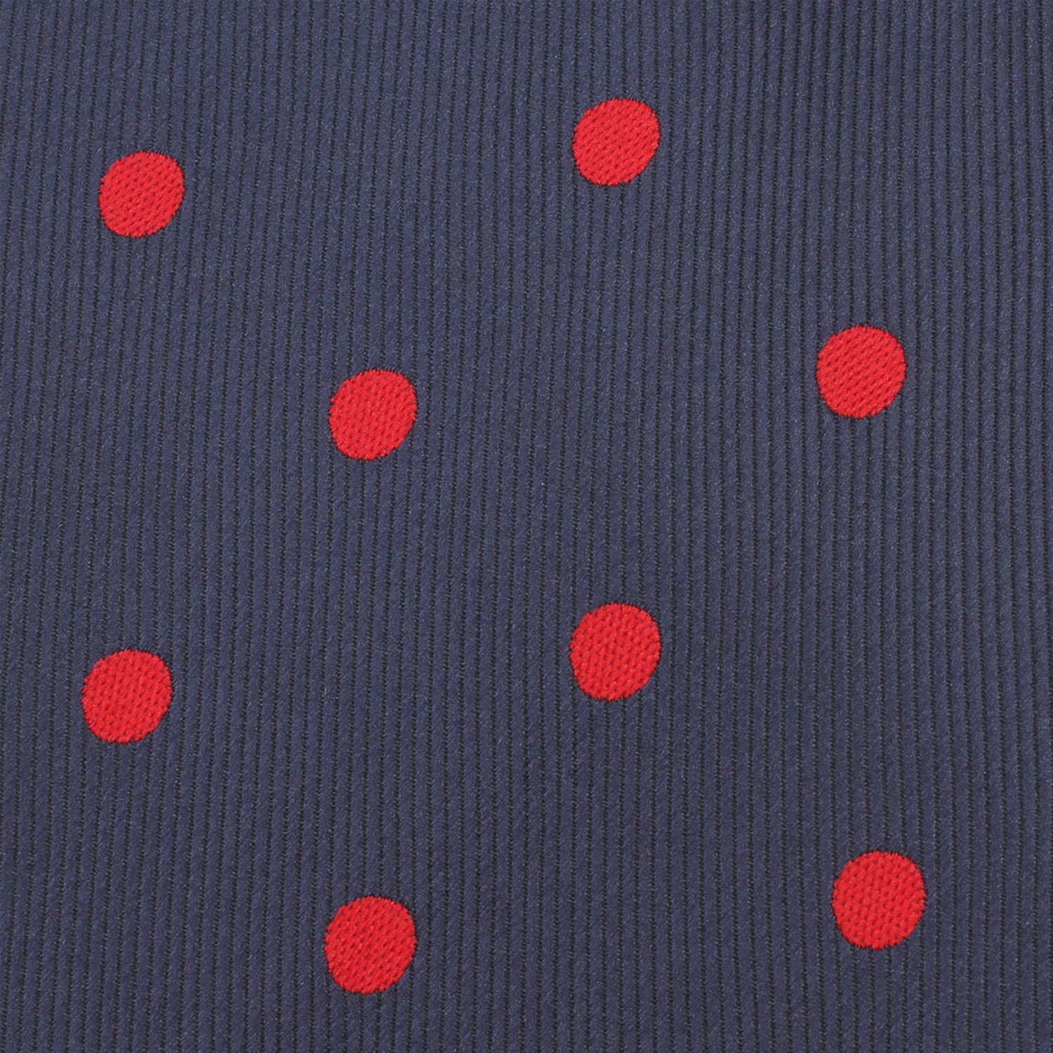 Navy Blue Tie with Red Polka Dots Fabric