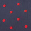 Navy Blue Tie with Red Polka Dots Fabric