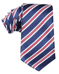 Navy Blue Tie with Red Stripes