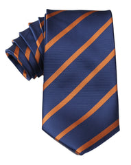 Navy Blue Tie with Striped Brown
