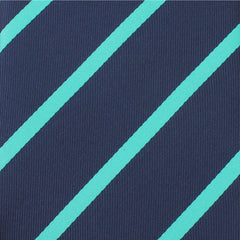 Navy Blue Tie with Striped Light Blue  Fabric