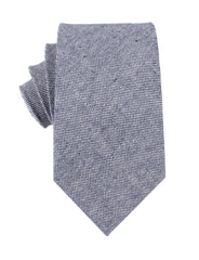 Navy Blue Tweed Linen Stitching Necktie