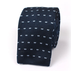 Navy Blue W M Knitted Tie