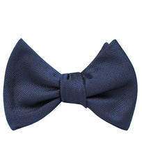 Navy Blue Weave Self Tie Bow Tie