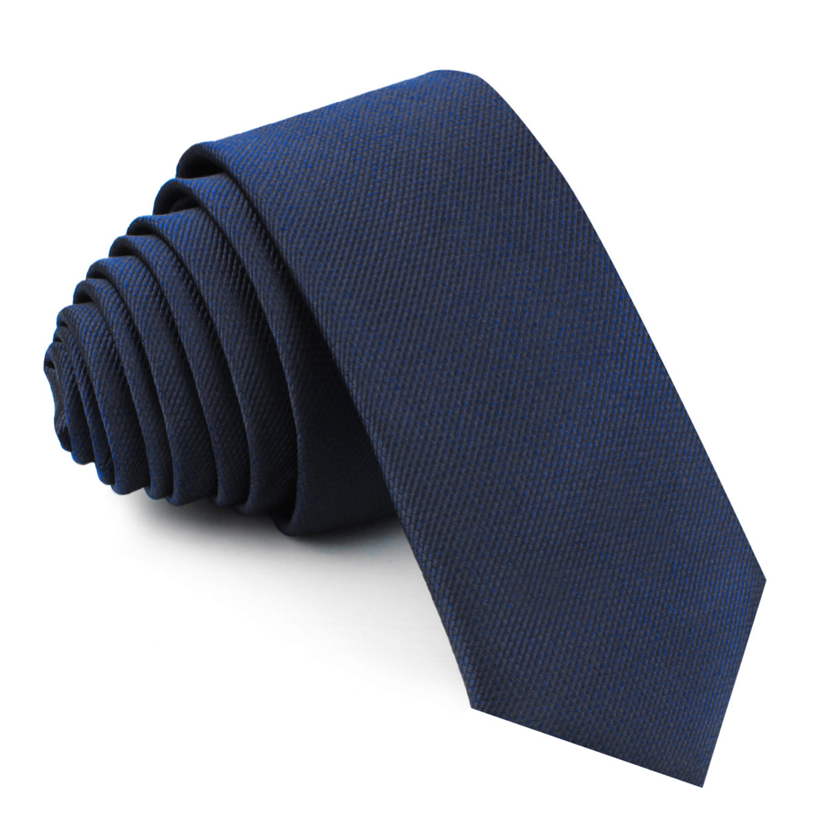 Navy Blue Weave Skinny Tie