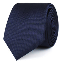 Navy Blue Weave Skinny Ties