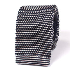 Navy Blue White Sailor Knitted Tie
