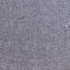 Navy Blue & White Twill Stripe Linen Fabric Pocket Square L189