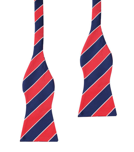 Navy Blue White and Red Diagonal - Bow Tie (Untied)