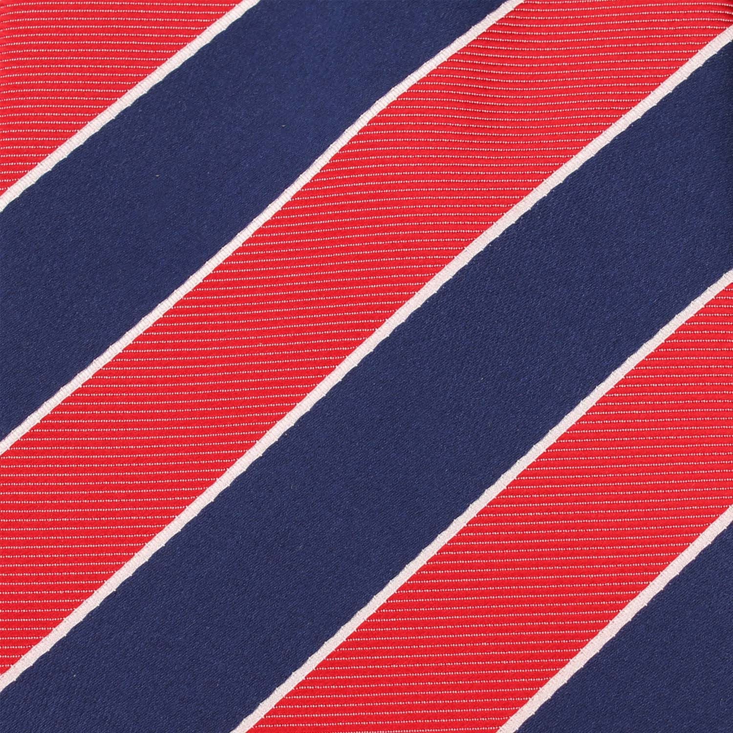 Navy Blue White and Red Diagonal Fabric Pocket Square X221