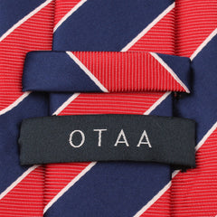 Navy Blue White and Red Diagonal Tie Back