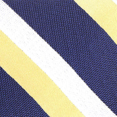 Navy Blue & Yellow Stripe Fabric Skinny Tie M109