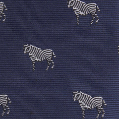 Navy Blue Zebra Fabric Self Tie Bow Tie M105
