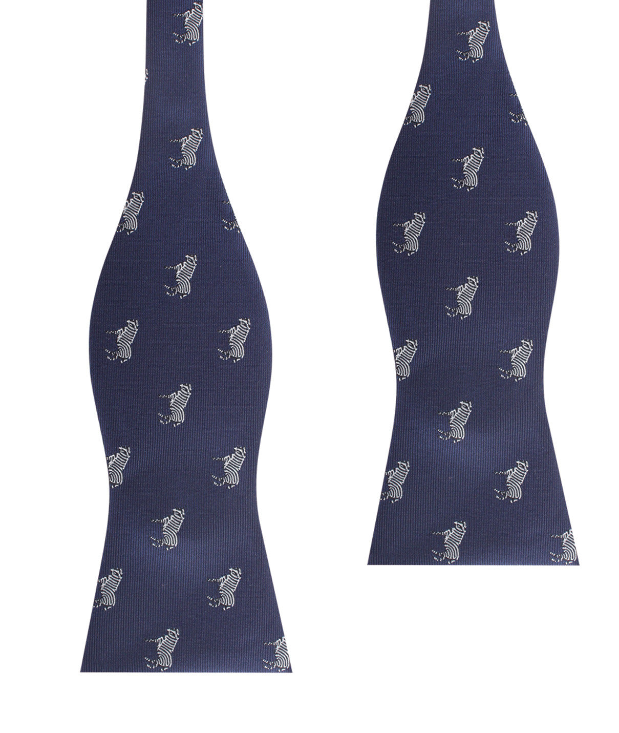 Navy Blue Zebra Self Tie Bow Tie