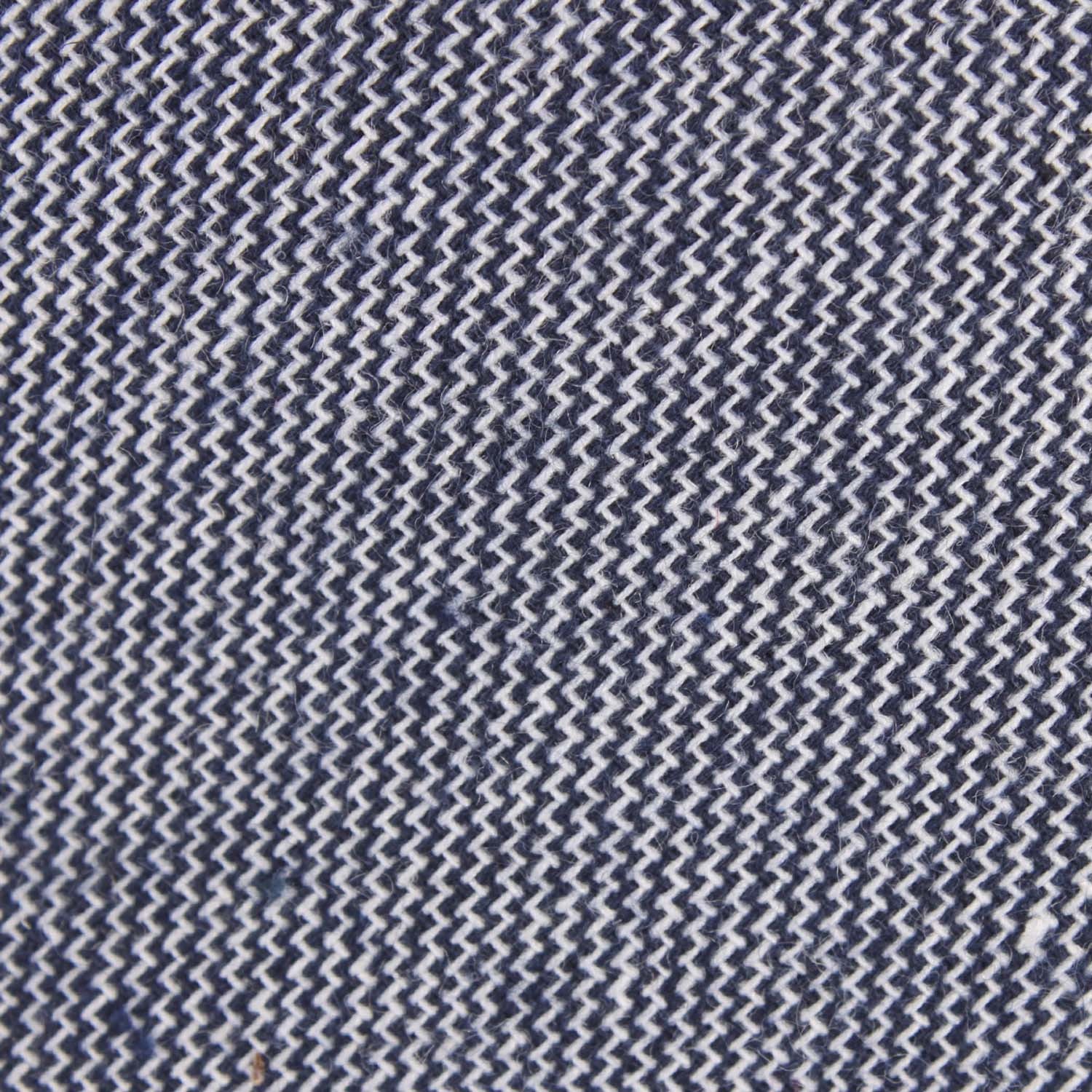 Navy Blue Zig Zag Linen Fabric Bow Tie L182