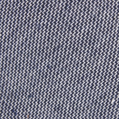Navy Blue Zig Zag Linen Fabric Bow Tie L182