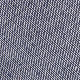 Navy Blue Zig Zag Linen Pocket Square