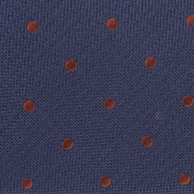 Navy Blue with Brown Polka Dots Pocket Square