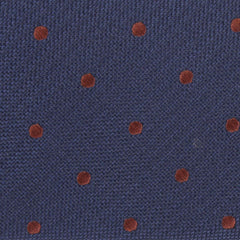 Navy Blue with Brown Polka Dots Fabric Self Tie Diamond Tip Bow TieM128