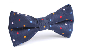 Navy Blue with Confetti Polka Dots Bow Tie