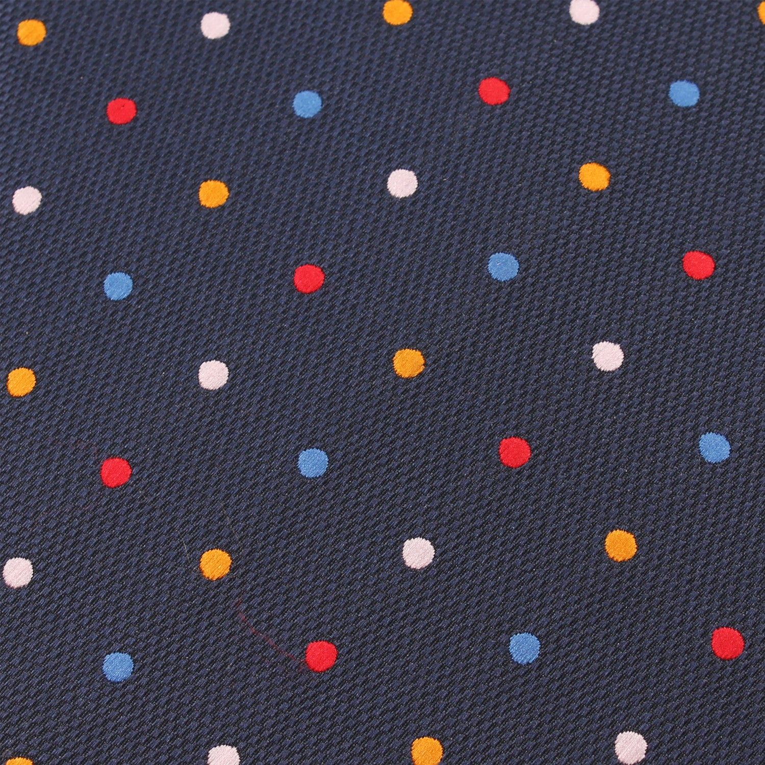 Navy Blue with Confetti Polka Dots Necktie Fabric