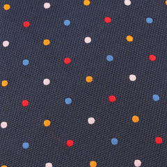 Navy Blue with Confetti Polka Dots Necktie Fabric