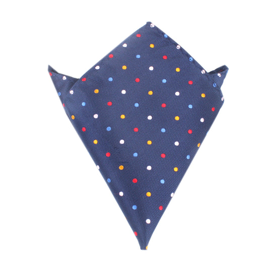 Navy Blue with Confetti Polka Dots Pocket Square