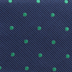 Navy Blue with Green Polka Dots Fabric Pocket Square M130
