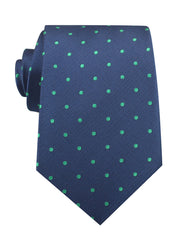 Navy Blue with Green Polka Dots Necktie