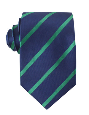 Navy Blue with Green Stripes Necktie