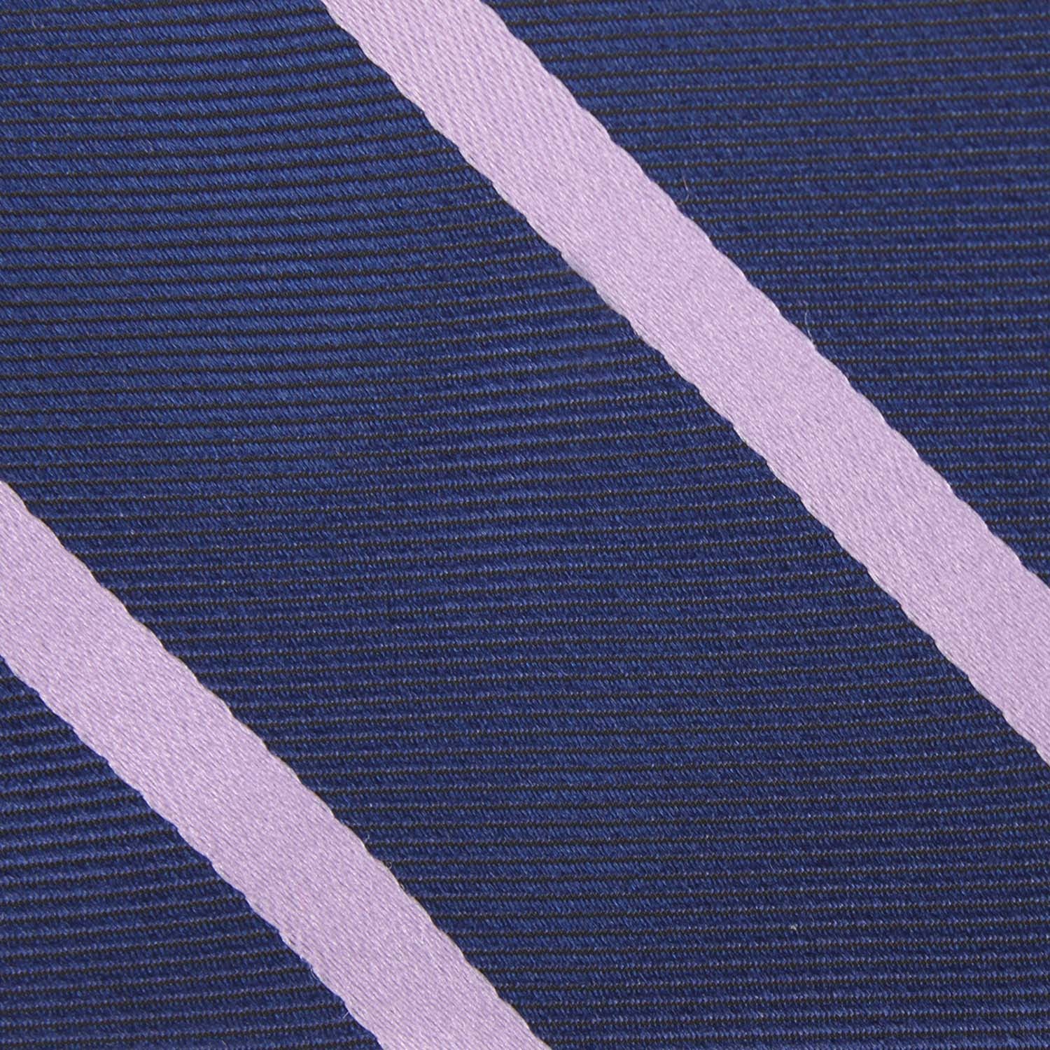 Navy Blue with Lavender Purple Stripes Fabric Bow Tie M151