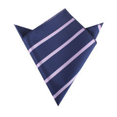 Navy Blue with Lavender Purple Stripes Pocket Square