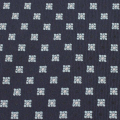 Navy Blue with Light Blue Pattern Fabric Necktie X277