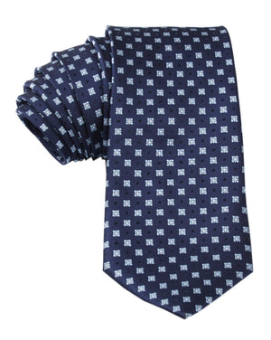 Navy Blue with Light Blue Pattern Tie