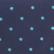 Navy Blue with Mint Blue Polka Dots Fabric Kids Bow Tie M127