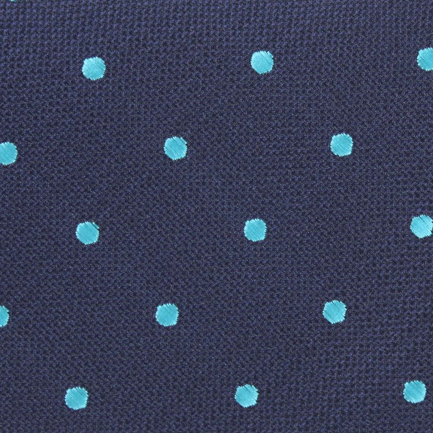 Navy Blue with Mint Blue Polka Dots Fabric Self Tie Diamond Tip Bow TieM127