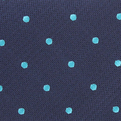 Navy Blue with Mint Blue Polka Dots Fabric Self Tie Diamond Tip Bow TieM127