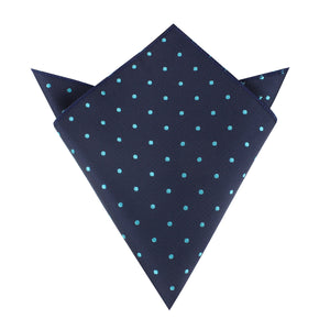 Navy Blue with Mint Blue Polka Dots Pocket Square
