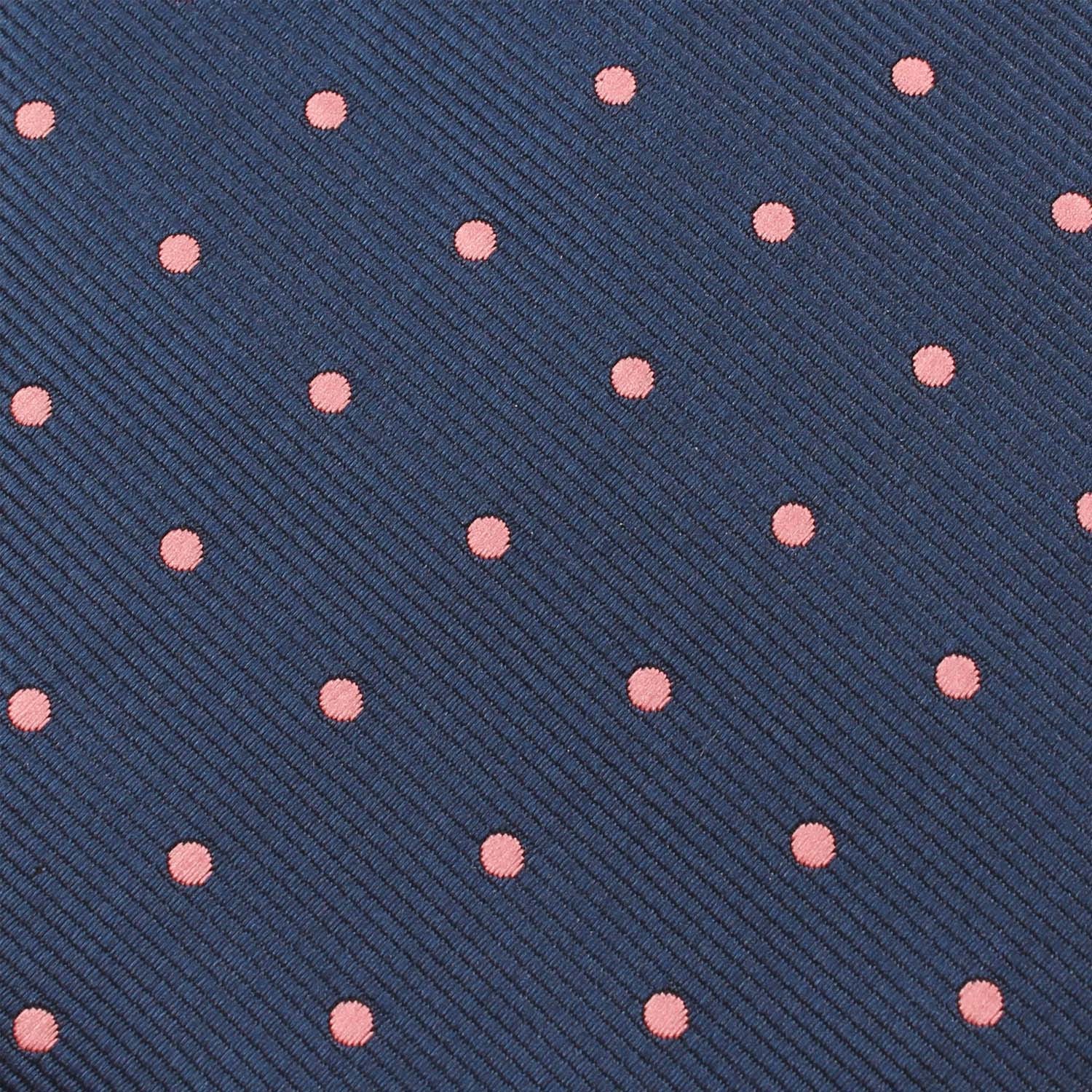 Navy Blue with Pink Polka Dots Fabric Necktie X004