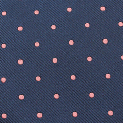 Navy Blue with Pink Polka Dots Fabric Self Tie Diamond Tip Bow Tie X004
