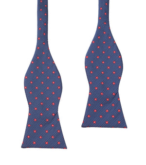 Navy Blue with Red Pattern - Bow Tie (Untied)