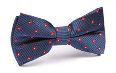 Navy Blue with Red Pattern - Bow Tie