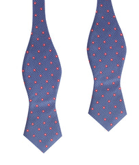 Navy Blue with Red Pattern Self Tie Diamond Tip Bow Tie