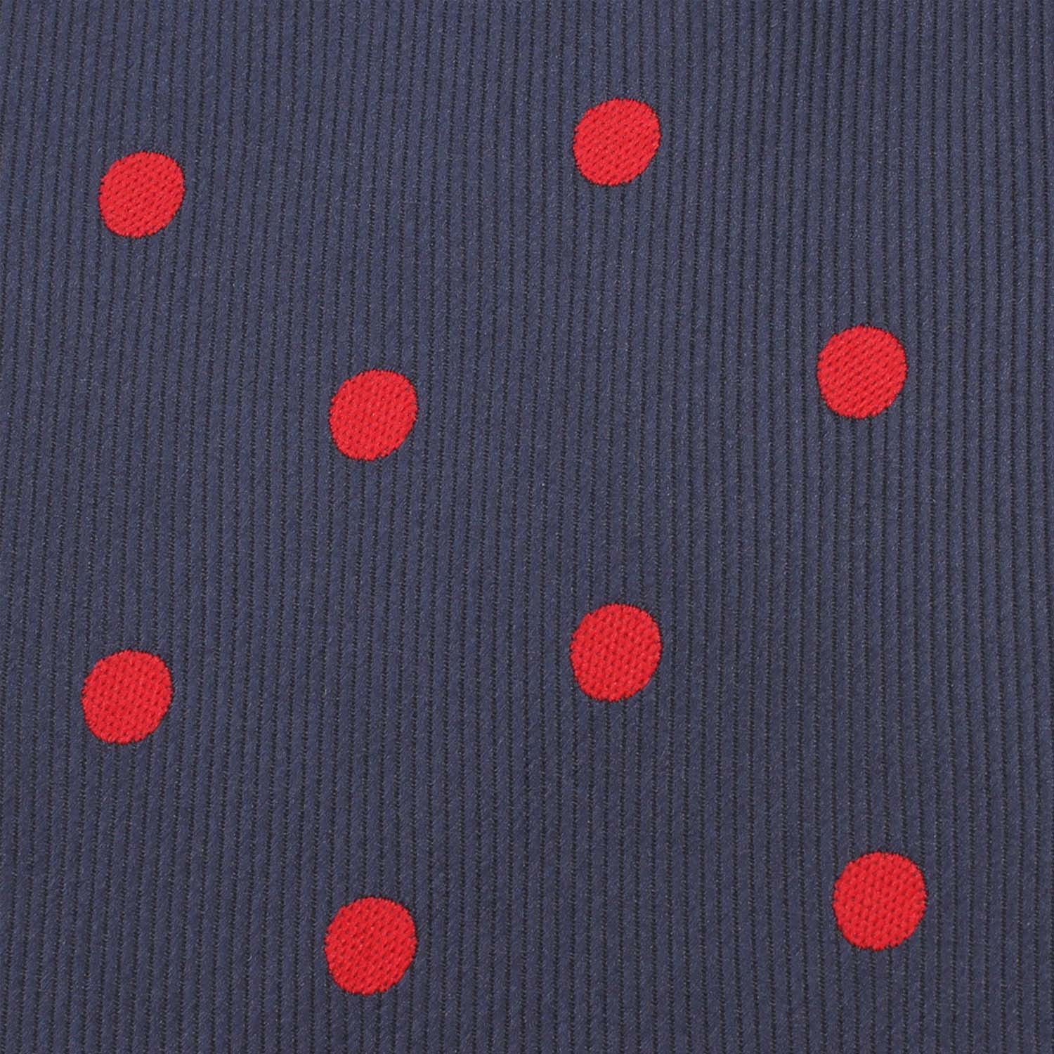 Navy Blue with Red Polka Dots Fabric Bow Tie X690