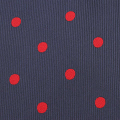Navy Blue with Red Polka Dots Fabric Pocket Square X690