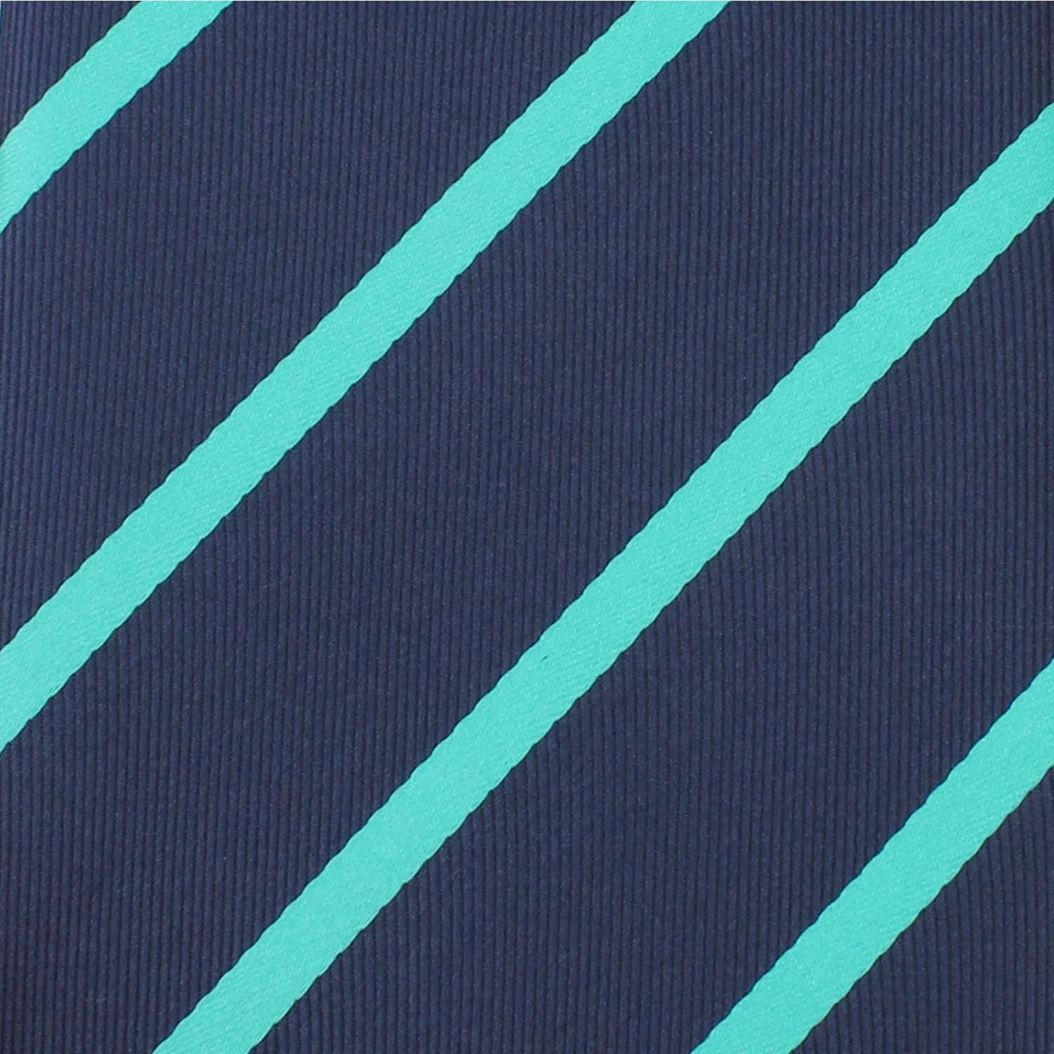 Navy Blue with Striped Light Blue Fabric Self Tie Diamond Tip Bow Tie X457