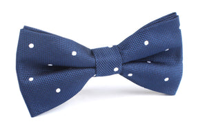 Navy Blue with White Polkadots - Bow Tie